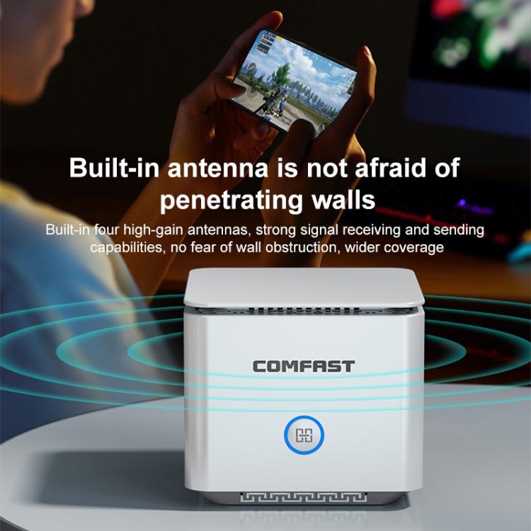 COMFAST CF-WR653AX 1500Mbps 2.4GHz / 5.8GHz Dual-Band Gigabit WiFi 6 Mesh Router, AU Plug, EU Plug, US Plug, UK Plug COMFAST CF-WR653AX 1500Mbps 2.4GHz / 5.8GHz Dual-Band Gigabit WiFi 6 Mesh Router, AU Plug, EU Plug, US Plug, UK Plug